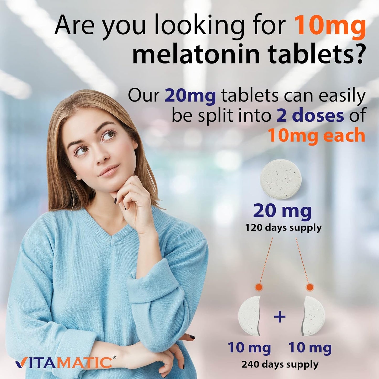 Melatonin 20Mg Tablets | Vegetarian, Non-Gmo, Gluten Free | HIGH Potency 20 MG | Natural Berry Flavor 120 Tablets