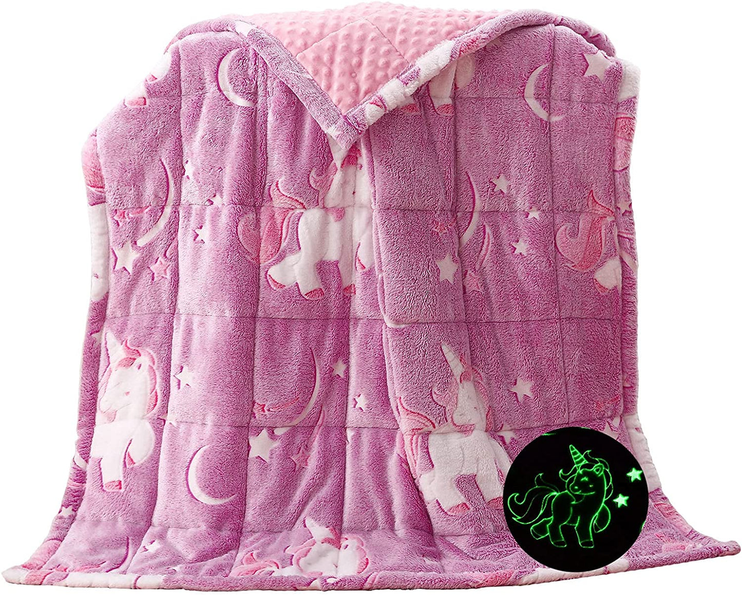 Kids Weighted Blanket, Weighted Blanket Kid, Child Weighted Blanket, Children Weighted Blanket for Girls and Boys, Pink Unicorn,36X48 Inch, 5Lbs