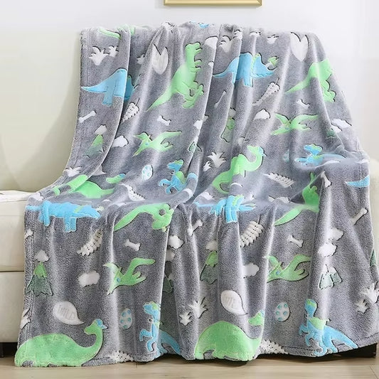 New Spacecra Glow in the Dark Blanket Unicorn Gift for Kid Birthday Bedroom Decor Unicorns Toys Soft Cozy Luminous Throw Blanket