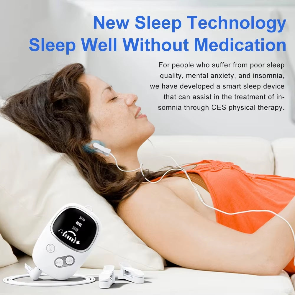 CES Sleep Aid Device Ear Clip Sleeping Device Relax Anxiety Insomnia Hypnosis Soothing Sleeper Therapy Insomnia Sleeping Aid