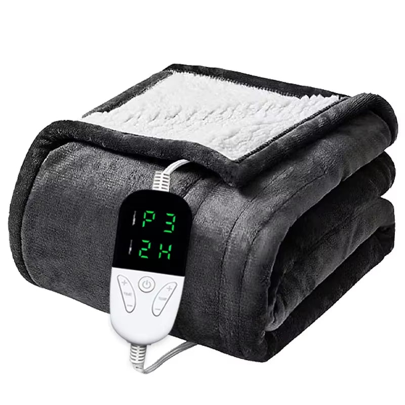 Electric Blanket Flannel Blanket Mattress Winter Machine Washable Double Layer Temperature Control Warmer Heated Throw Blanket