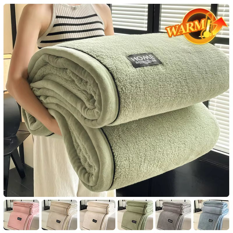 Soft Plush Warm Blanket Winter a Grade Coral Fleece Flannel Thickened Bed Blankets Nap Blanket Bed Comforter Cozy for Bedroom