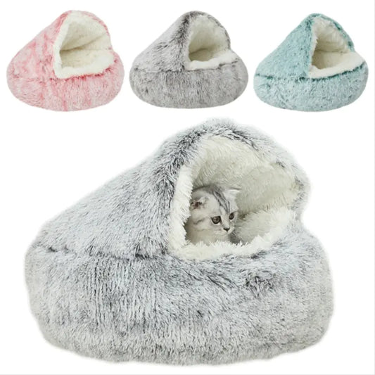 Plush Cave Pet Bed