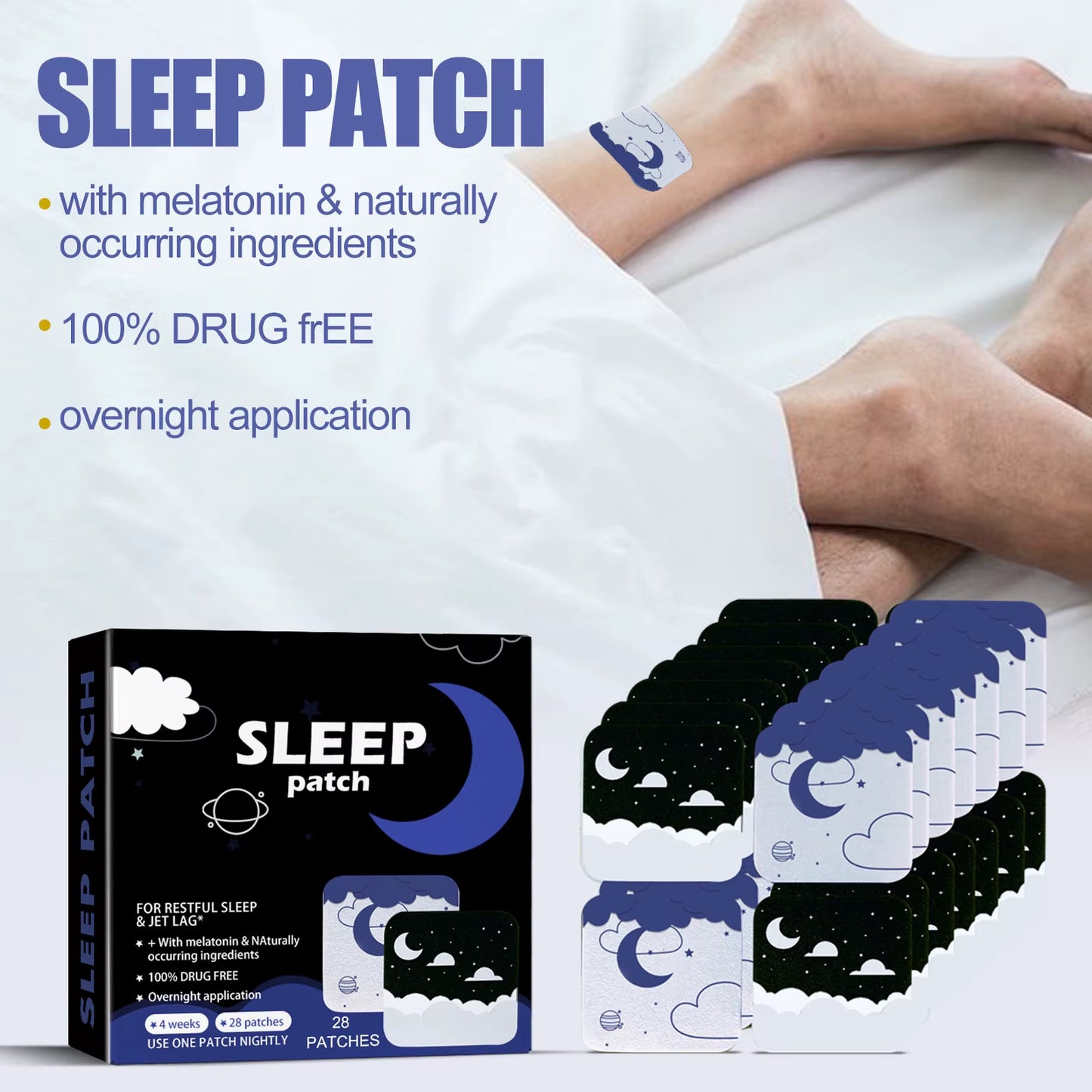 28/56/84Pcs Sleep Aid Patch Improve Sleeping Quality Sleeping Aid Apnea Device Patches Relieve Irritability Insomnia Anxiety