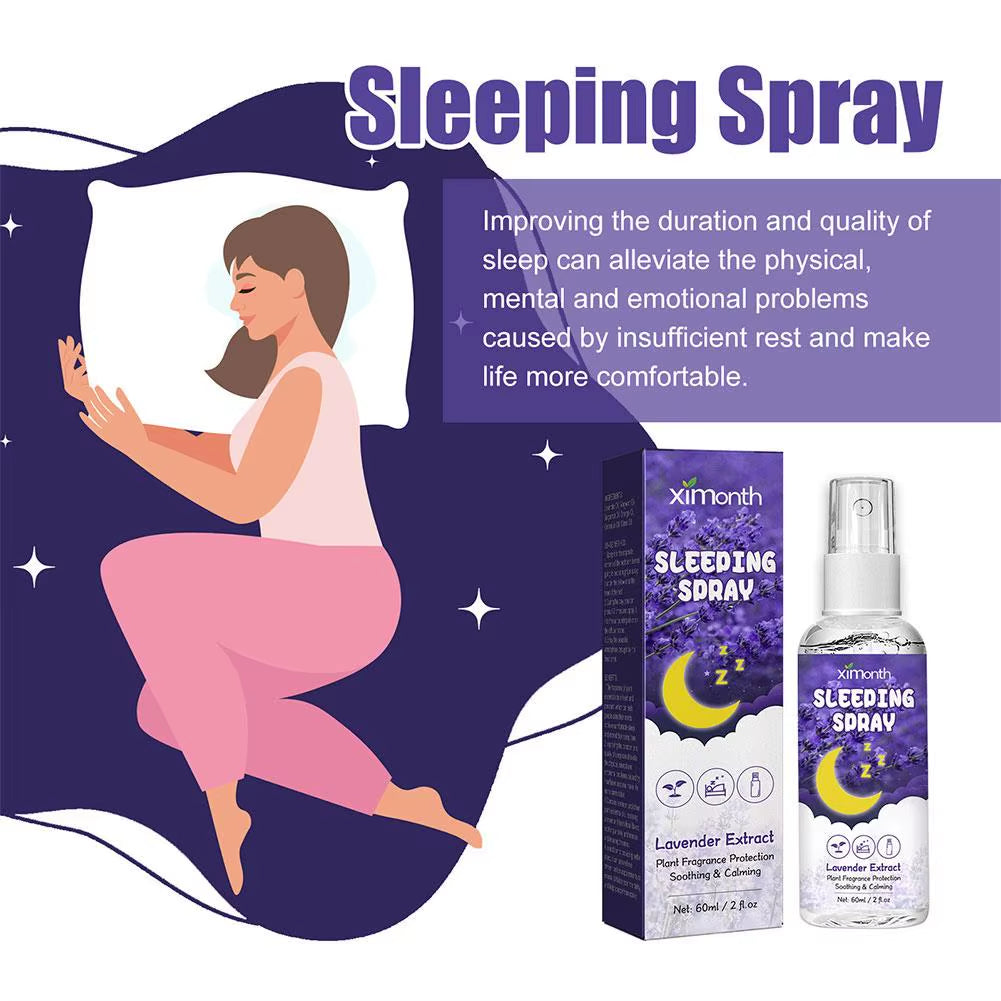 60Ml Lavender Spray for Sleep Aromatherapy Deep Sleep Sleeping Natural Lavender Essential Oil Spray Sleep Mist Spray for Be Q2Y5