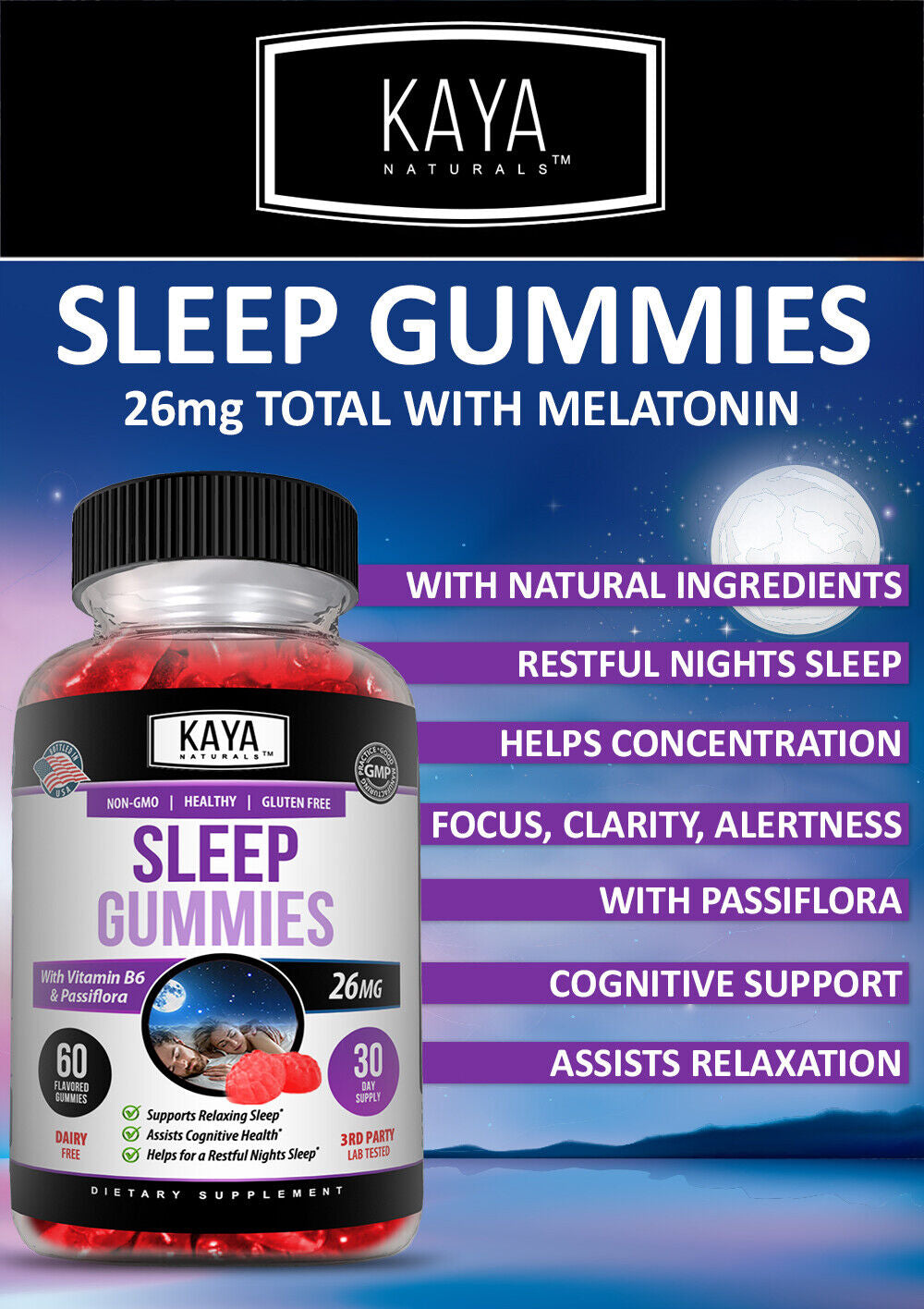 (2 Pack) Sleep Gummies 60Ct, Fall Asleep Fast & Stay Asleep, Sleep Supplement