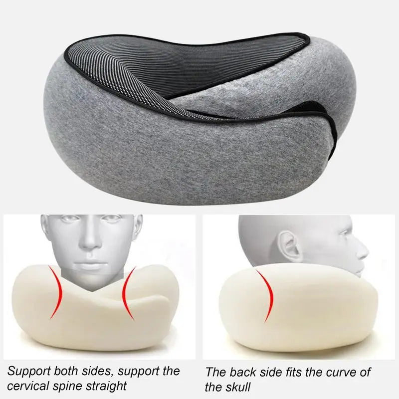 Memory Foam Neck Pillow Cervical Vertebra Travel Portable Noon Break Aircraft U Type of Pillow Sleep Camping Pillow Carry Bag