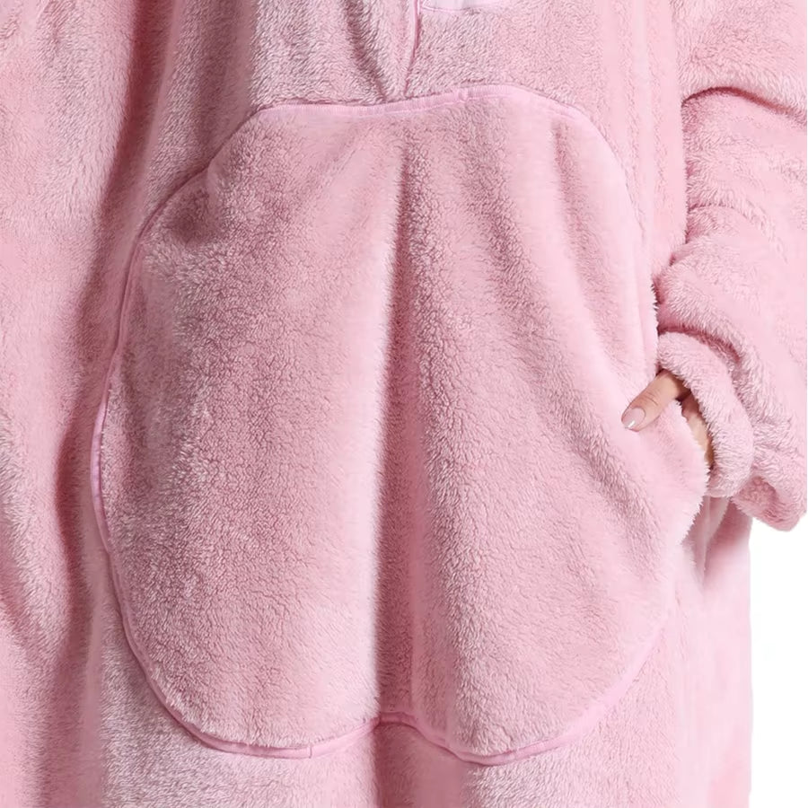 Oversized TV Blanket with Sleeves Wearable Luxury Long Warm Plush Fleece Winter Sherpa Vintage Hoodie Men Women Soft Sweatshirt