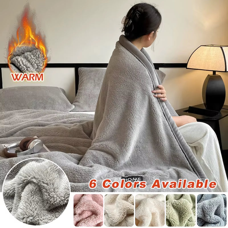 Soft Plush Warm Blanket Winter a Grade Coral Fleece Flannel Thickened Bed Blankets Nap Blanket Bed Comforter Cozy for Bedroom