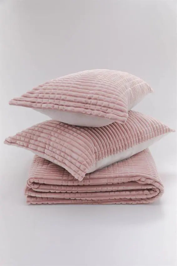 Pink Modern Line 3 Piece Double Blanket Set