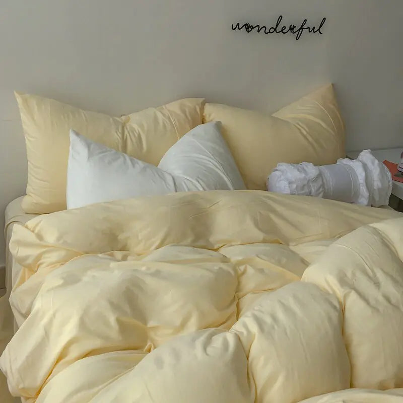 Soft Yellow Quilted Bed Sheet