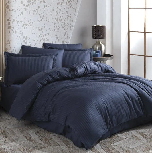 Hobby Striped Navy Blue Bed Set